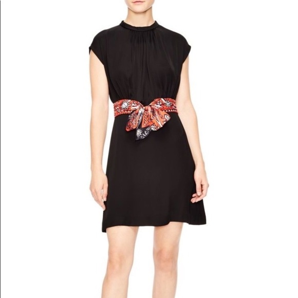Sandro Hellebore Scarf Belt Dress 38 - Picture 1 of 11